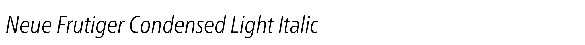 Neue Frutiger Condensed Light Italic image